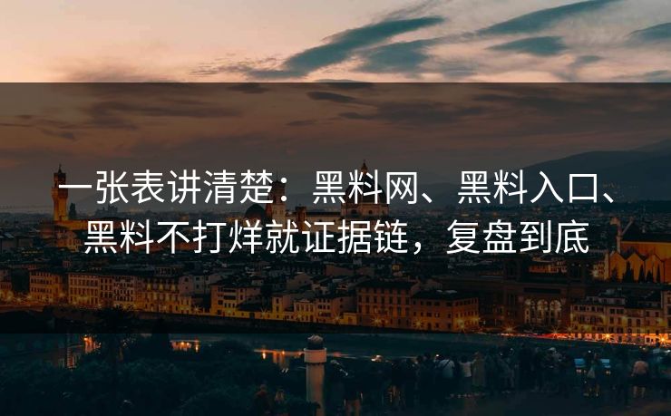 一张表讲清楚：黑料网、黑料入口、黑料不打烊就证据链，复盘到底