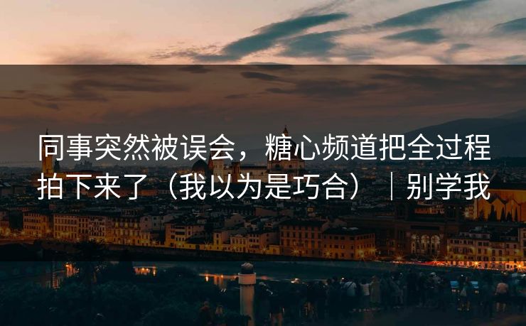 同事突然被误会，糖心频道把全过程拍下来了（我以为是巧合）｜别学我