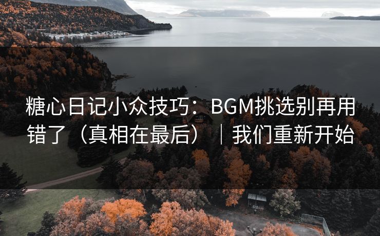 糖心日记小众技巧：BGM挑选别再用错了（真相在最后）｜我们重新开始