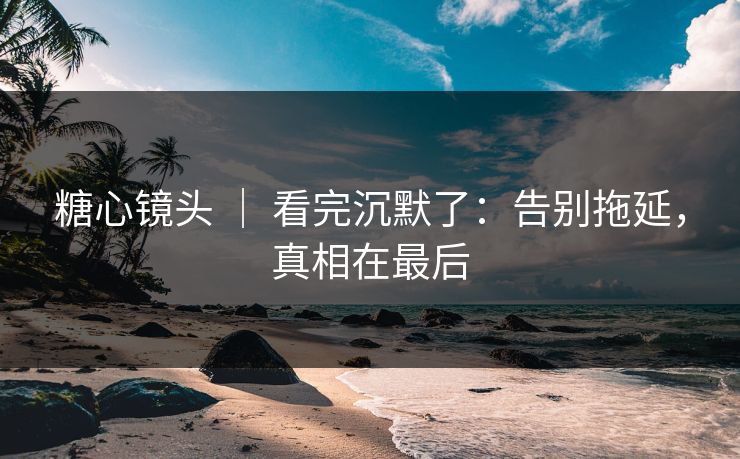 糖心镜头 ｜ 看完沉默了：告别拖延，真相在最后