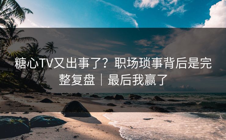 糖心TV又出事了？职场琐事背后是完整复盘｜最后我赢了