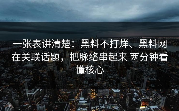 一张表讲清楚：黑料不打烊、黑料网在关联话题，把脉络串起来 两分钟看懂核心