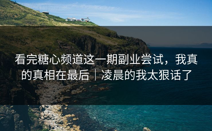 看完糖心频道这一期副业尝试，我真的真相在最后｜凌晨的我太狠话了